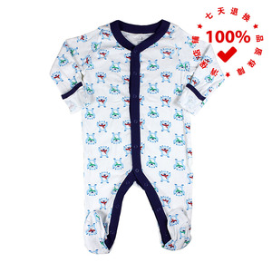 正品老海军OLD NAVY戴围巾的熊婴幼儿连体衣长款包屁爬服纯棉哈衣