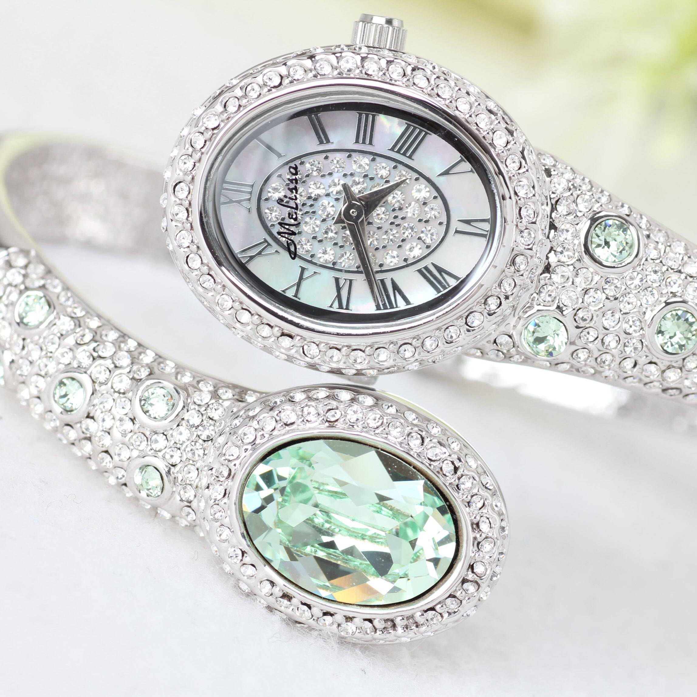 l8mg352新款玛丽莎时尚女表搭扣满天星陶瓷表圈钢带潮流水钻女表