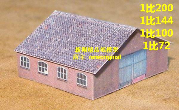 二战法国诺曼底粮仓仓库乡村农村民房军事兵人沙盘建筑模型