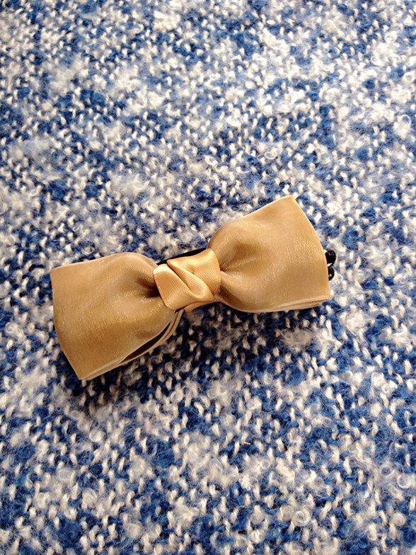 香蕉夹竖夹香槟色发饰韩国头饰头花蝴蝶结新款原创马尾夹