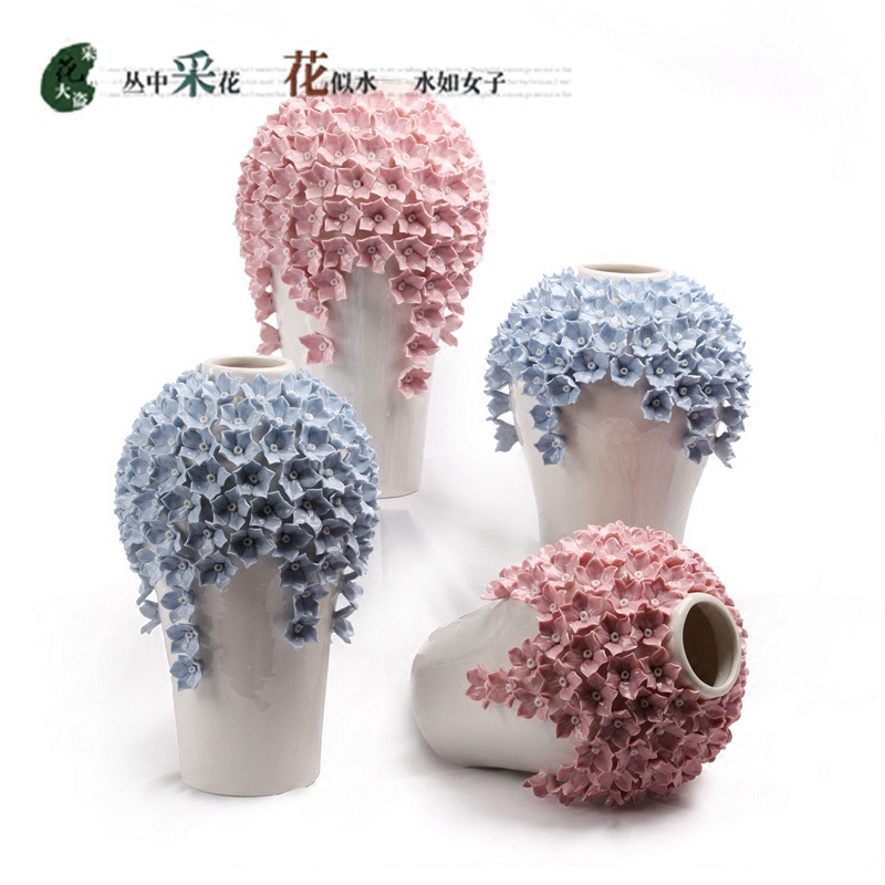 红色蓝色花瓶景德镇花瓶大号干花花瓶现代简约装饰小清新插花客厅|msdalam kategori Aksesori rumah, pasu/bunga/bunga tiruan/perhiasan imitasi, bunga/pasu, pasu - dari Buy2taobao.com untuk memberikan perkhidmatan ejen Taobao profesional membeli