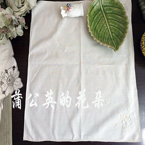出口原单高档手绣纯棉餐巾白色