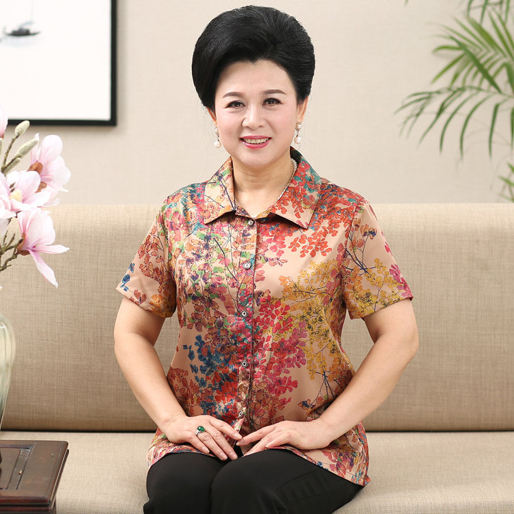 中老年女裝真絲襯衫200斤特加肥加大碼媽媽夏裝超胖太太短袖上衣在類目 女裝/女士精品, 中老年女裝中 - 來自Buy2taobao.com提供專業的淘寶代購服務