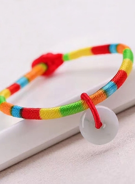 天然翡翠编织平安扣男女款手串