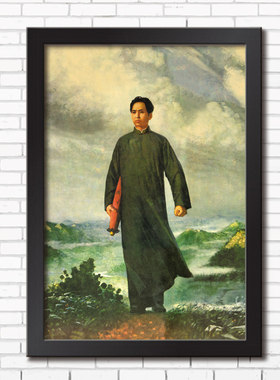 毛泽东主席去安源青年有框装饰画