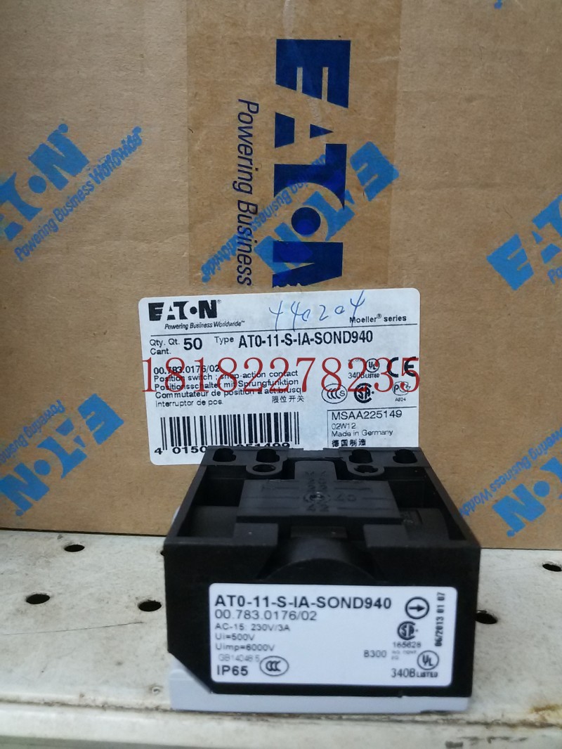 停产无货EATON MOELLER伊顿穆勒行程开关AT0-11-S-IA-SOND940