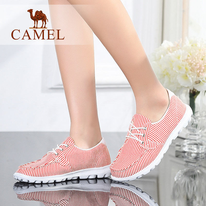 【非卖品】骆驼女鞋 2016春季新款舒适休闲帆船鞋 平底平跟系带