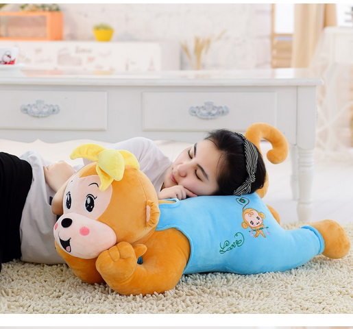 趴趴猴子毛绒玩具长条睡觉抱枕头可爱布偶娃娃儿童小猴子公仔