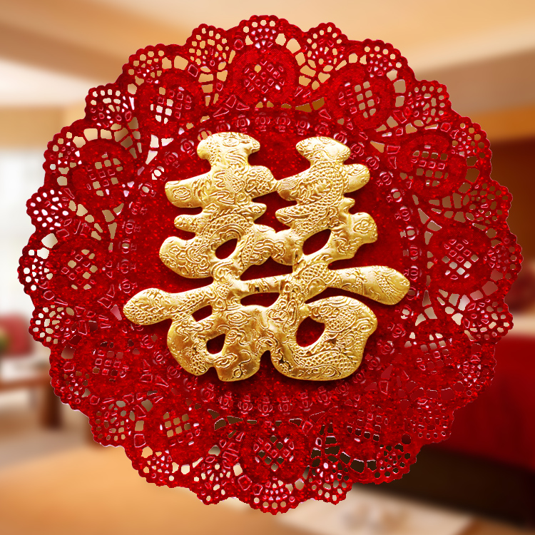 Wedding supplies originality three-dimensional Hi word stickers Round lace Xizi wedding Marriage room decorate arrangementin the Festive supplies/Gift , Hi word/Paper cut/Sticker  category - from Buy2taobao.com to provide professional Taobao agent buy service