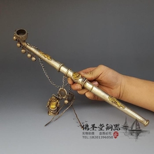 古玩铜器仿古纯铜旱烟袋摆件烟枪烟杆老烟袋装饰道具礼品古玩收藏