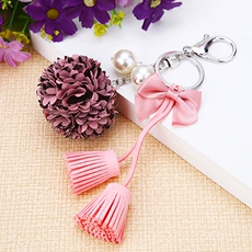 Hàn Quốc sáng tạo cao cấp kim cương da xe chìa khóa túi nữ dễ thương da xe chìa khóa nhẫn nữ túi khóa