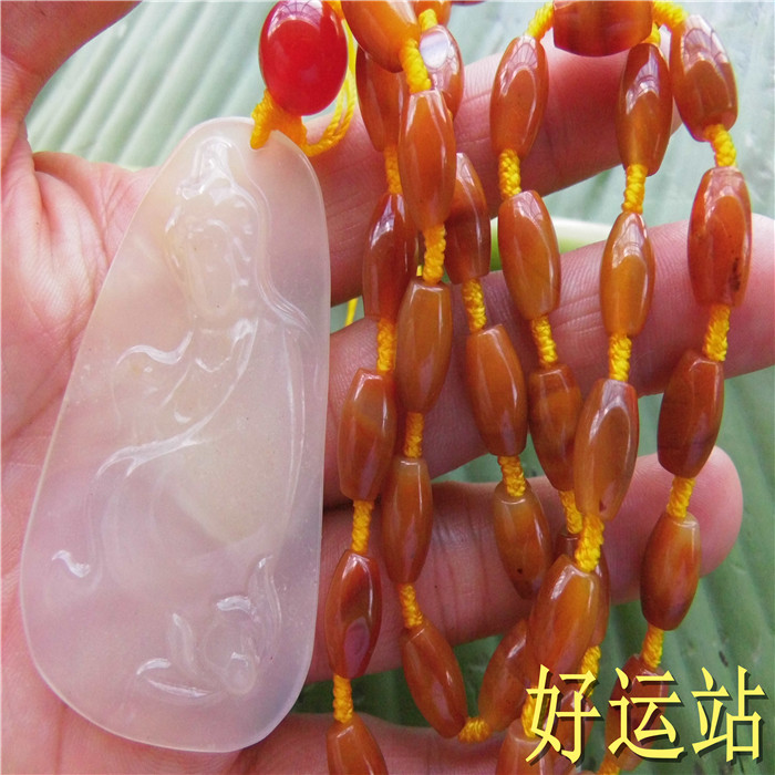 促销新款黄龙玉观音吊坠玉石男士挂件项链宝石玉饰品收藏玉佩收藏