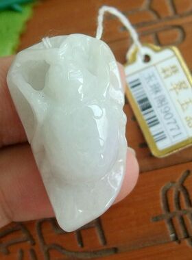 90771玉琳阁翡翠 实物拍 缅甸天然A货翡翠手工甲虫吊坠富甲天下