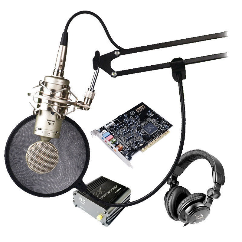 isk录音话筒声卡直播电容麦克风