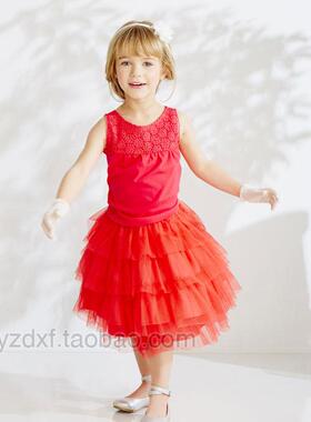 N294 v 好搭 高品质 法国 女童大童纯棉无袖T恤 蕾丝