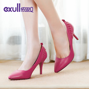 Exull q2015 autumn new pointed stiletto shoes fashion rivet high heel women shoes 15170311