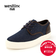 Westlink/West fall 2015 new wave cool cowboy mosaic male student with thick-soled casual shoes