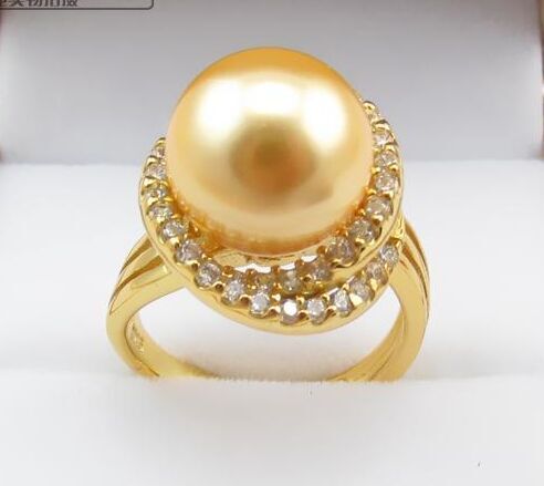 天然南洋海水金珠戒指正圆微暇 925银送女朋友礼物饰品正品包邮在类目 珠宝/钻石/翡翠/黄金, 天然珍珠（新）, 手饰中 - 来自Buy2taobao.com提供专业的淘宝代购服务