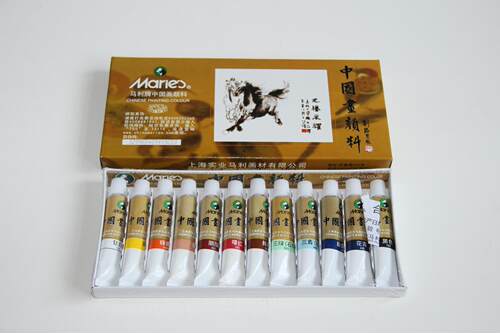 正品马利牌12色12ml中国画颜料
