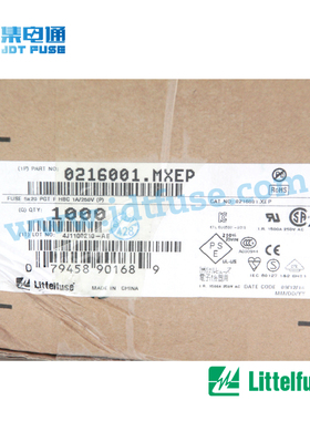 快断保险管5*20力特陶瓷保险管0216001.MXEP带引线F1A250V