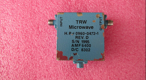 美国TRW进口 0960-0472-1 2-4.3GHz SMA 100W RF 射频微波同轴宽带隔离器 工作频率：2-4.3GHz 隔离度：17dB 插损：0.6 接头：SMA 测试图