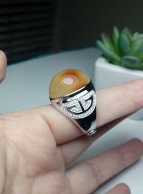 925银镶水钻男士活口戒指托