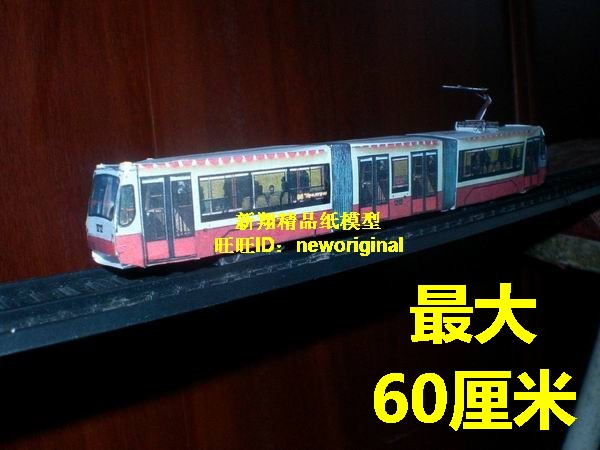 简易 简单 大型 大尺寸 大比例 红色有轨电车 火车列车机车头模型