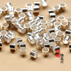 DIY手工饰品925银饰碎管定位直管扣 定位珠隔珠镶嵌定型管扣 卡扣