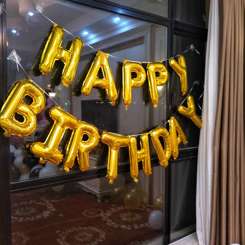 可悬挂生日快乐铝箔气球套餐happy birthday字母派对生日气球装饰