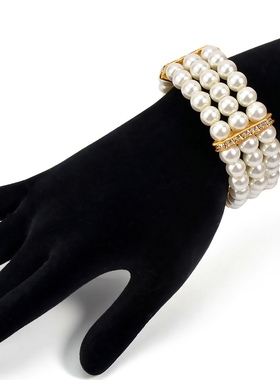 珍珠镶钻女手炼奶油色手环手镯 women pearl bracelet jewelry