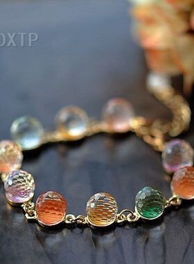【蝶印】民族风韩版时尚水晶彩球手链