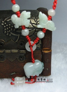 属虎人生肖翡翠玉猪狗马三合六合吊坠项链