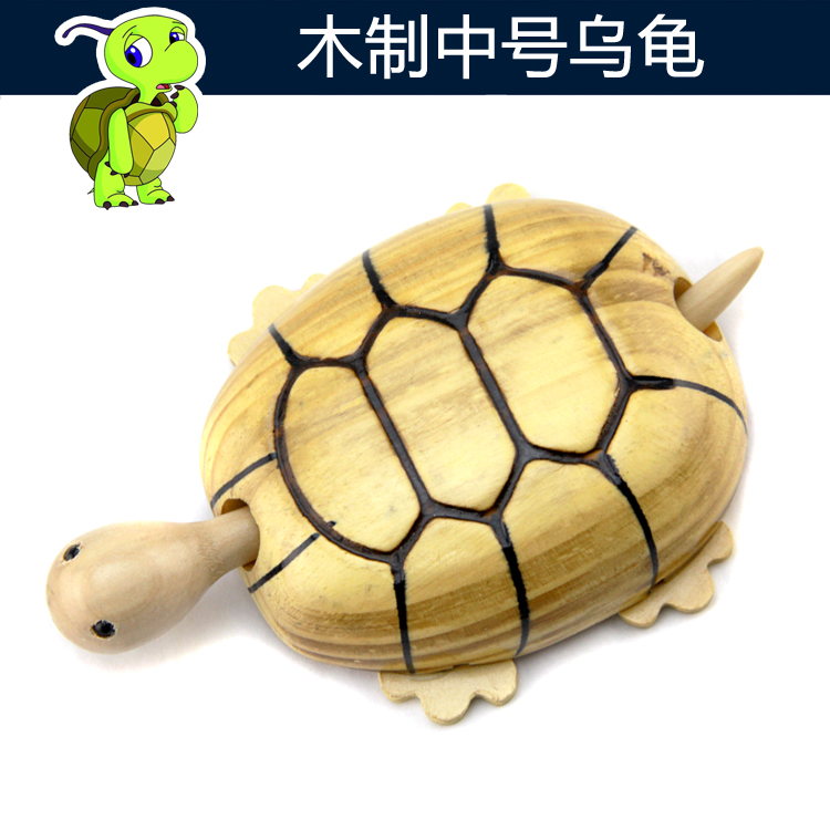 木质动物玩具 木质乌龟 形象逼真木雕仿真动物模型 儿童木制玩具