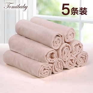 5条装 Tomibaby 彩棉无荧光剂 婴儿全棉纱布尿布 纯棉尿布