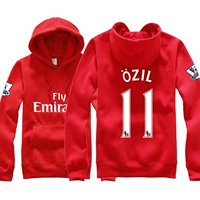 Mùa xuân mới bóng đá giản dị cộng với áo len nhung áo len đào tạo thể thao nam Özil Ram Sanchez - Áo len hoodie đen