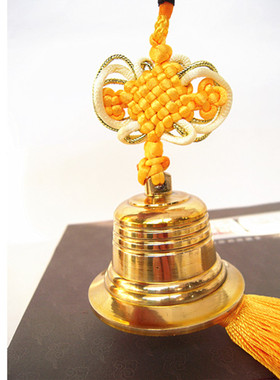 黄绳红绳纯铜铃铛风铃门铃挂件车挂铃邻居家房檐车挂门头吉祥饰品