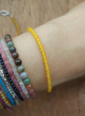 超细超细天然黄玉髓手链