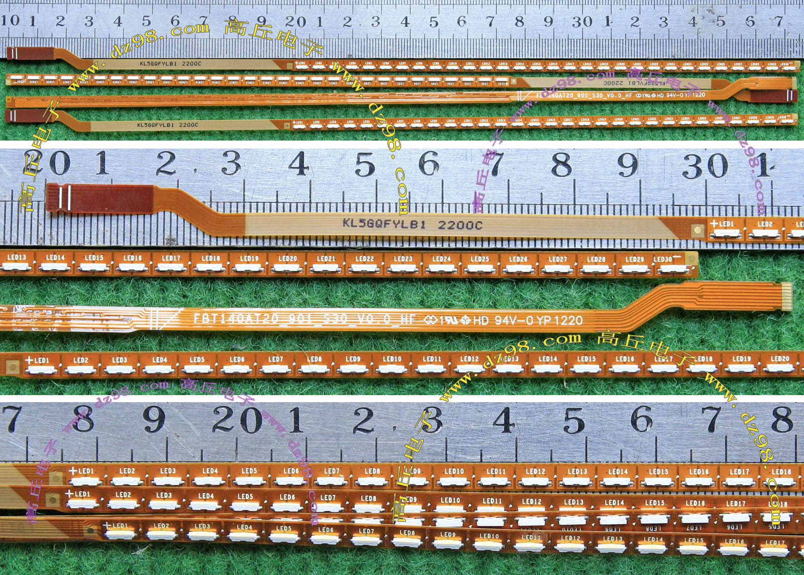 276x4x1mm 超薄超窄 30珠白光 LED侧照灯条 液晶电视显示器侧光源