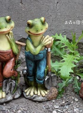 复古怀旧风青蛙样板房树脂工艺品