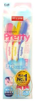 日本现货 kai/贝印 pretty 小刀头 安全修眉刮眉刀 3支装