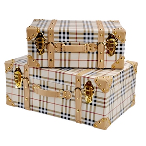 样板房收纳手提箱轻奢北欧现代皮革家居衣帽间整理储物箱装饰摆件