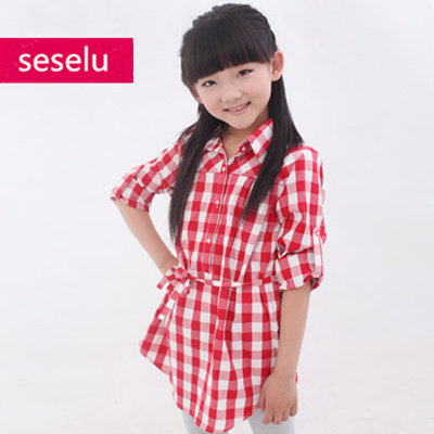 Chemise fille à manche longue en coton - Ref 2086425 Image 1