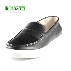 And grey sheep in summer 2015 new Le Fu shoes men's casual shoes, leather flat bottom lazy men shoes 0040126