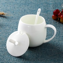 景德镇家用纯白色杯子简约马克杯陶瓷水杯骨瓷咖啡杯奶杯创意水杯