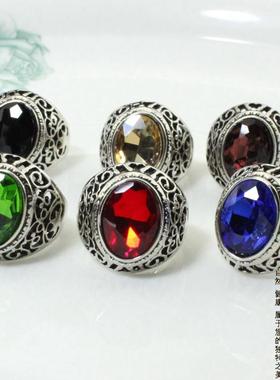 男士欧美复古朋克风宝石戒指