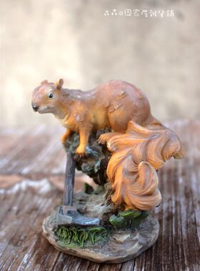 样品美式乡村风彩绘立体工艺摆件