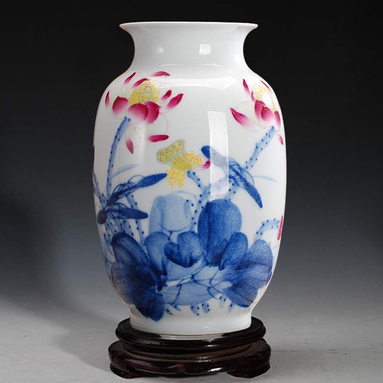 景德镇高档作品手绘荷韵风陶瓷器