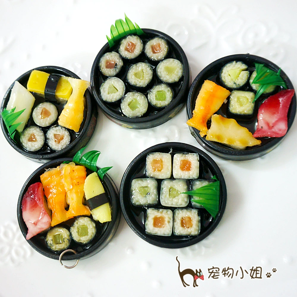 Cô gái Nhật Bản và Hàn Quốc Sushi Assortment Hair Clip Phụ kiện tóc Harajuku Nhật Bản Thực phẩm Hairline Dễ thương Trâm Rice Ball Hand Roll - Trâm cài