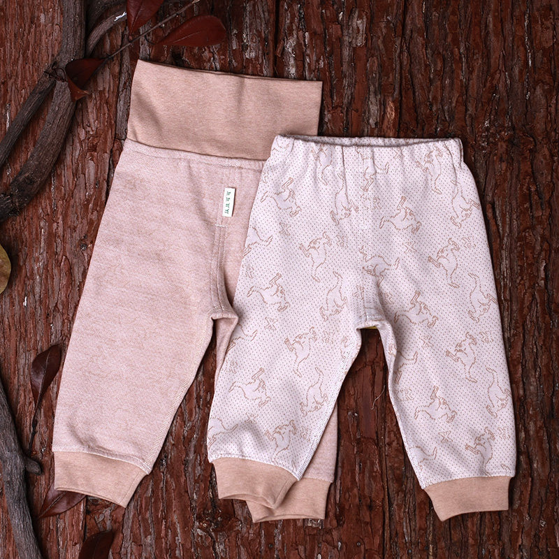 天然彩棉 宝宝秋裤 婴儿纯棉 高腰两用裆裤 婴儿裤子 童装春秋装
