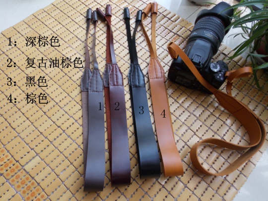 真牛皮复古单反相机带斜挎手工